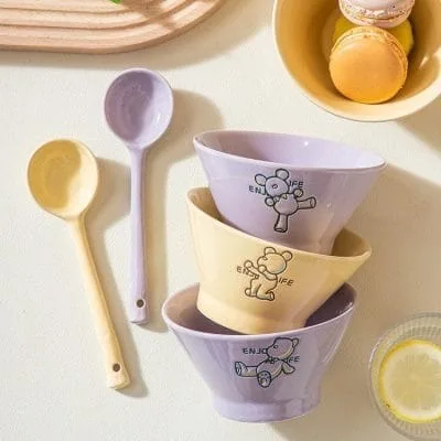 Set Chén Gấu Hình Nón Kèm Muỗng (Thùng 80) - GẤU SỐ 1