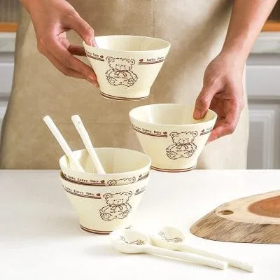 Set Chén Gấu Hình Nón Kèm Muỗng (Thùng 80) - GẤU SỐ 3