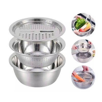 Bộ Rổ Bào Inox 3 Món (Thùng 40)