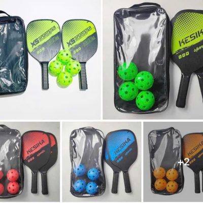 Bộ 2 vợt pickleball 4 bóng kèm túi đựng ( Thùng 20 bộ)